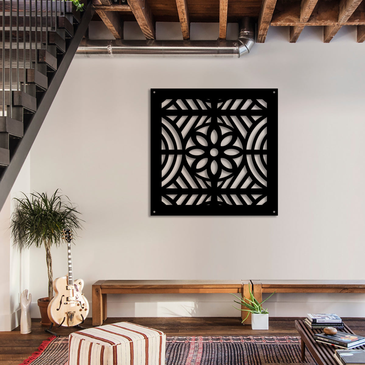 PROVENZA - Pannello in PVC traforato - Parasole Colore: nero, Misura: 48x48 cm