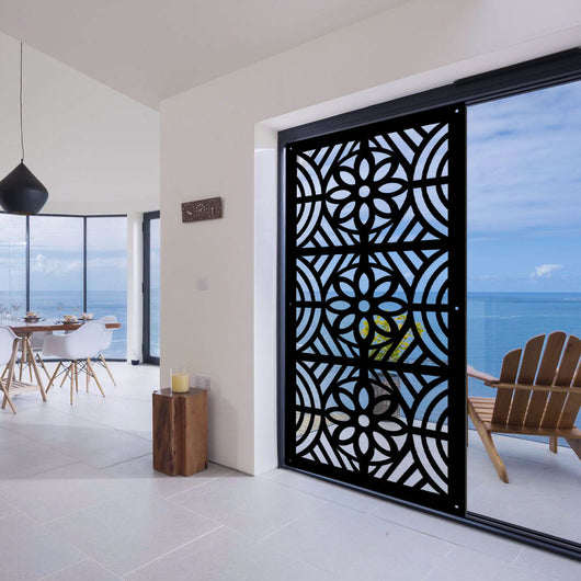 PROVENZA - Pannello in PVC traforato - Parasole Colore: nero, Misura: 50x150 cm