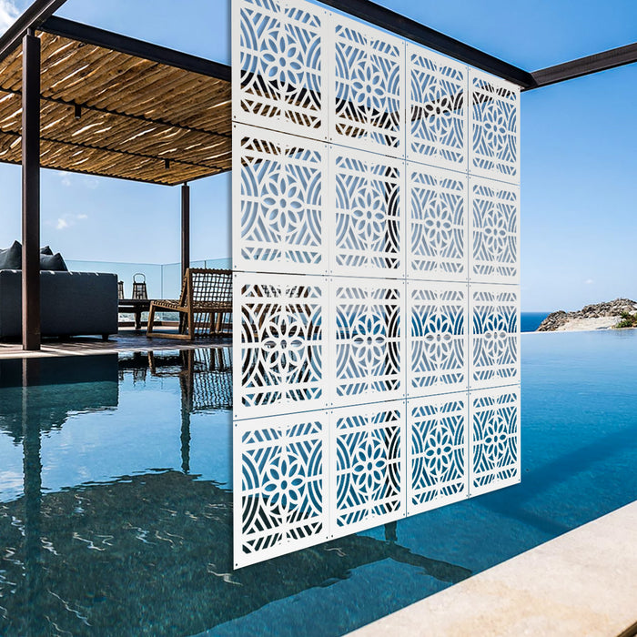 PROVENZA - Pannello in PVC traforato - Parasole Misura: 73x73 cm, Colore: bianco