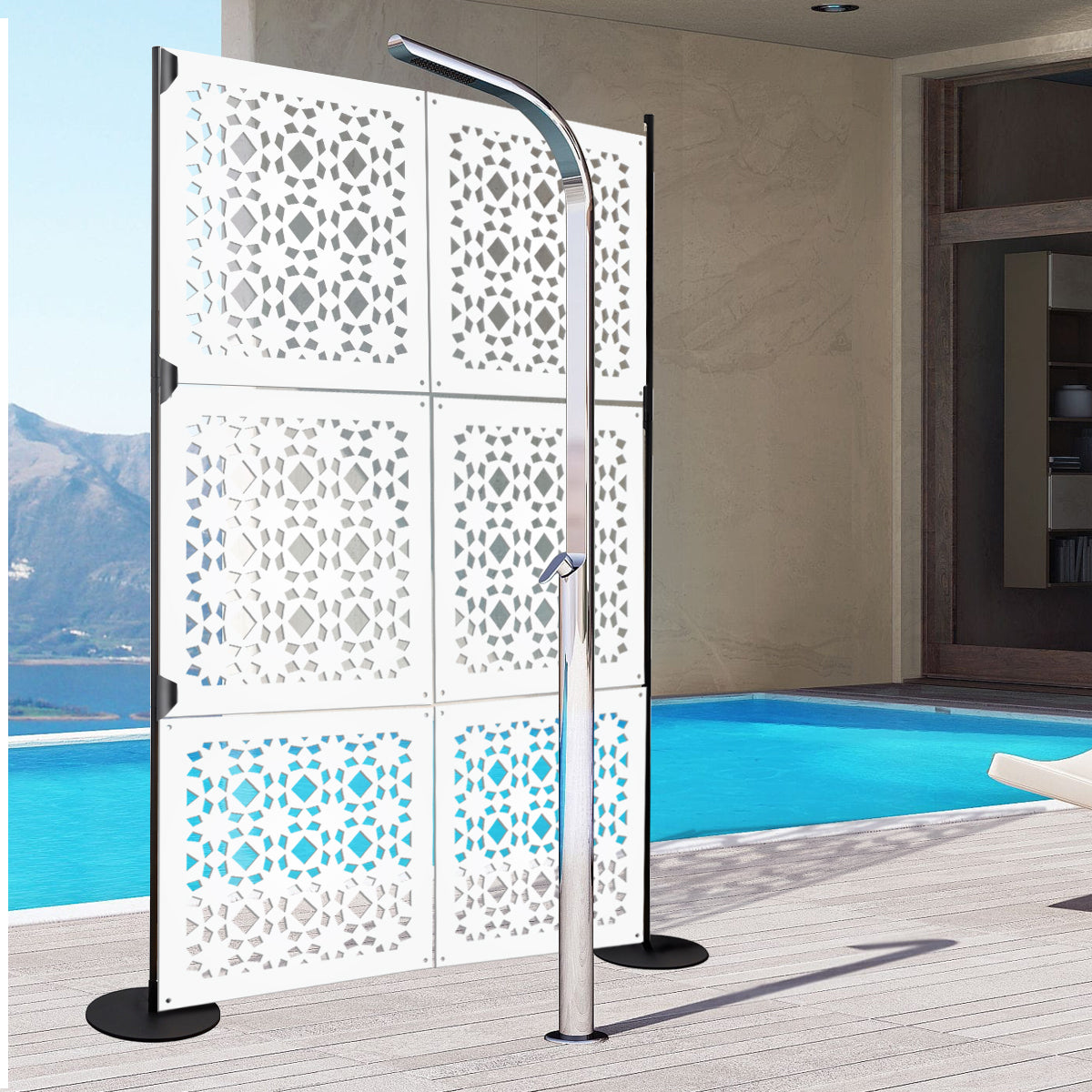 PSYCHEDELIC- Pannello in PVC traforato - Parasole Misura: 73x73 cm, Colore: bianco