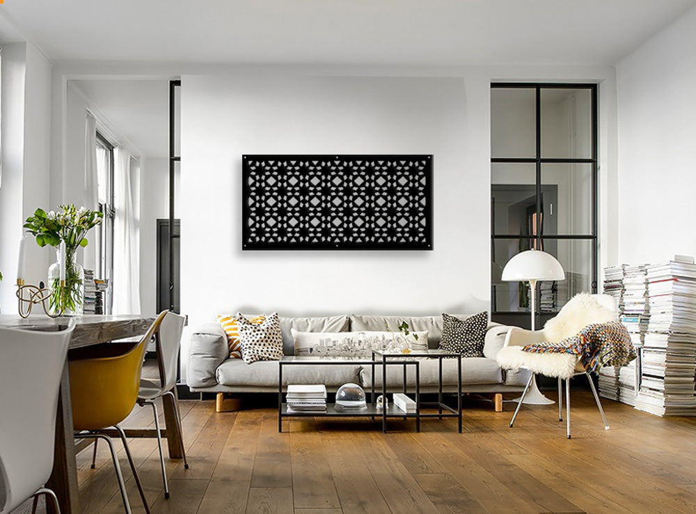 PSYCHEDELIC- Pannello in PVC traforato - Parasole Colore: nero, Misura: 73x148 cm