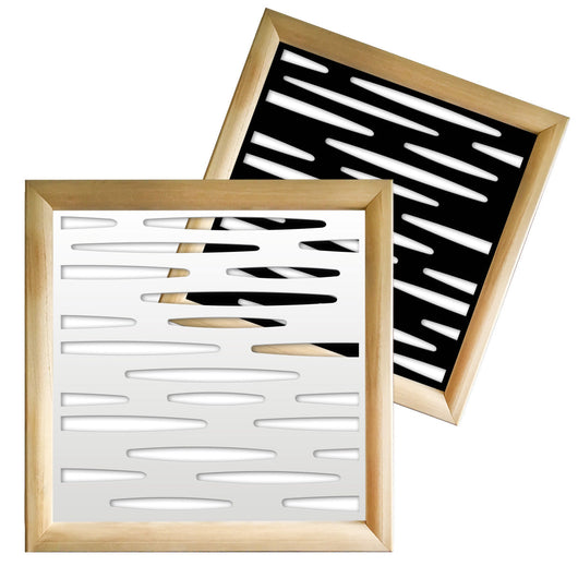 PUDDLE - Moduli Decorativi in Legno e PVC Misura: 73x73 cm, Colore: nero