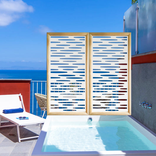 PUDDLE - Moduli Decorativi in Legno e PVC Misura: 73x148 cm, Colore: bianco