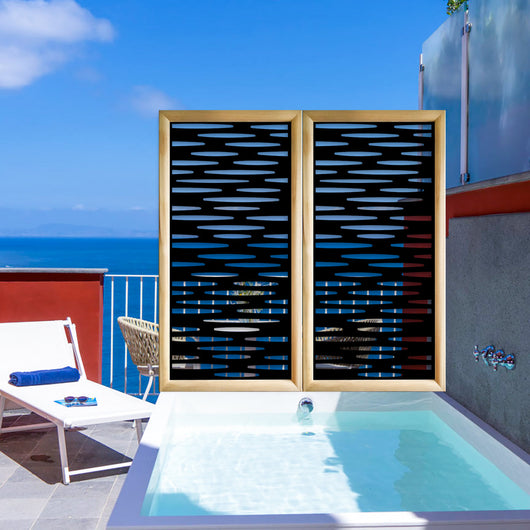 PUDDLE - Moduli Decorativi in Legno e PVC Misura: 73x148 cm, Colore: nero