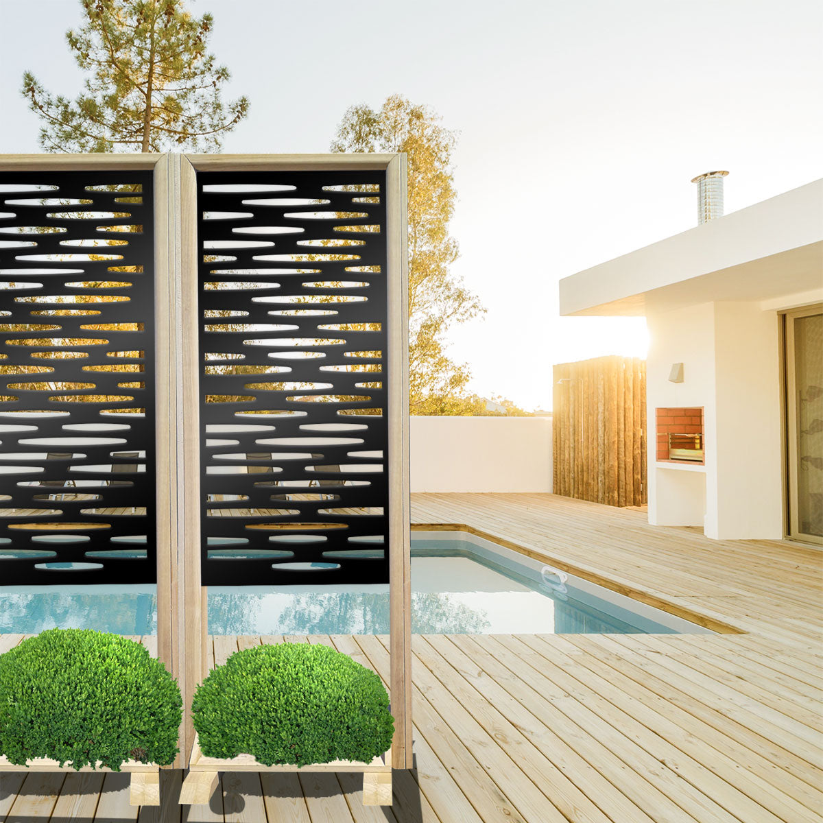 PUDDLE - Separè - Paravento modulabile - 70x190cm - in Legno e PVC Colore: nero