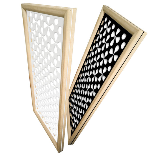 QUADRIFOGLIO - Moduli Decorativi in Legno e PVC Misura: 73x148 cm, Colore: bianco