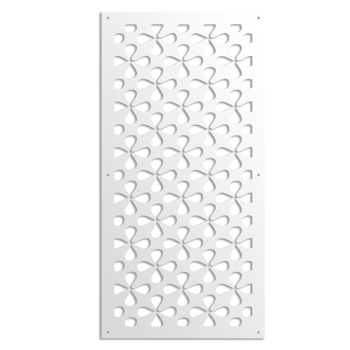 QUADRIFOGLIO - Pannello in PVC traforato - Parasole Misura: 47x94 cm, Colore: bianco
