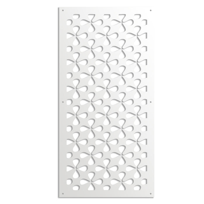 QUADRIFOGLIO - Pannello in PVC traforato - Parasole Misura: 47x94 cm, Colore: bianco