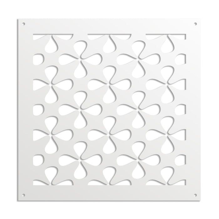 QUADRIFOGLIO - Pannello in PVC traforato - Parasole Misura: 48x48 cm, Colore: bianco
