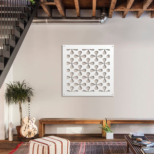 QUADRIFOGLIO - Pannello in PVC traforato - Parasole Misura: 48x48 cm, Colore: bianco