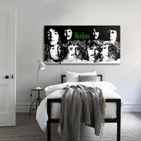 Quadro Canvas su telaio in legno BEATLES BLACK-GREEN Misura: 100x50 cm