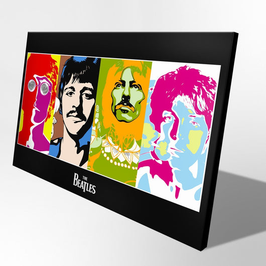 Quadro Canvas su telaio in legno BEATLES POP ART Misura: 70x100 cm