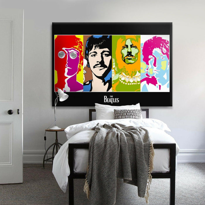 Quadro Canvas su telaio in legno BEATLES POP ART Misura: 70x100 cm