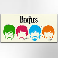 Quadro Canvas su telaio in legno BEATLES SIGN Misura: 140x70 cm