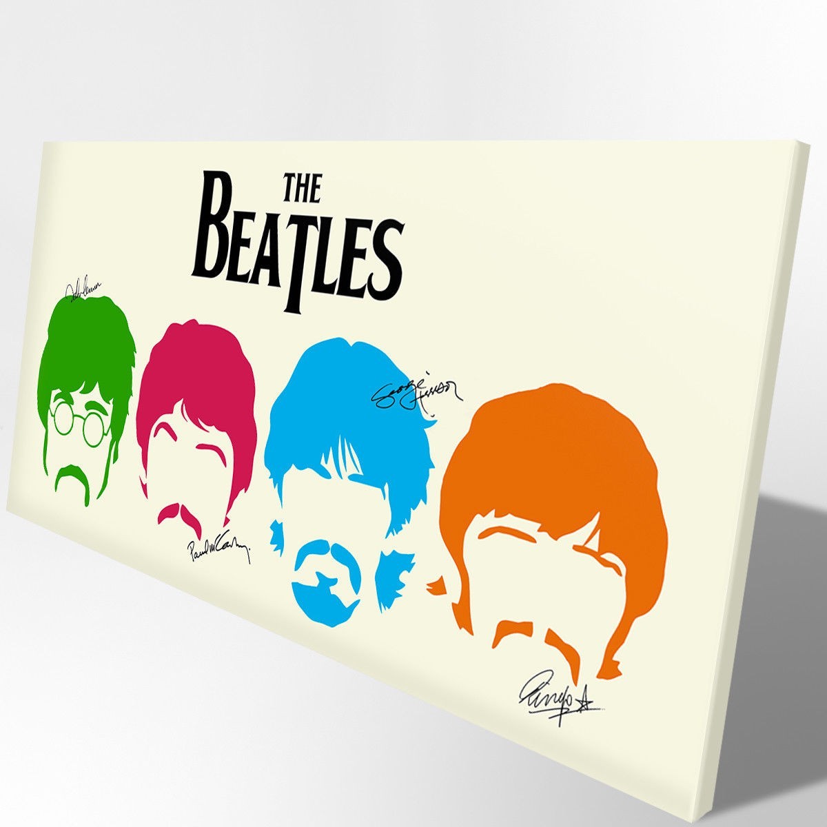 Quadro Canvas su telaio in legno BEATLES SIGN Misura: 140x70 cm