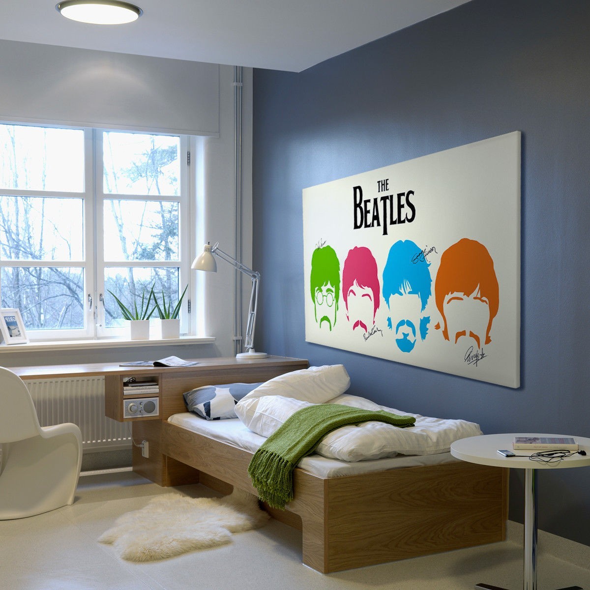 Quadro Canvas su telaio in legno BEATLES SIGN Misura: 140x70 cm