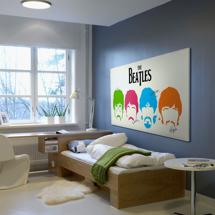 Quadro Canvas su telaio in legno BEATLES SIGN Misura: 140x70 cm