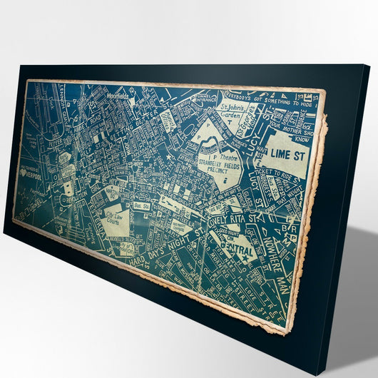 Quadro Canvas su telaio in legno BEATLES SONGS Misura: 100x50 cm