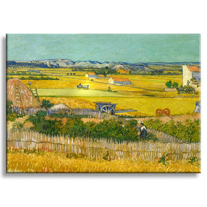 Quadro Canvas su telaio in legno Paesaggio con Carro Blu - Van Gogh Misura: 70X50 cm