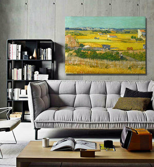 Quadro Canvas su telaio in legno Paesaggio con Carro Blu - Van Gogh Misura: 100x70 cm