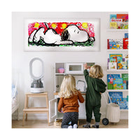 Quadro Canvas su telaio in legno SNOOPY Misura: 100x45 cm