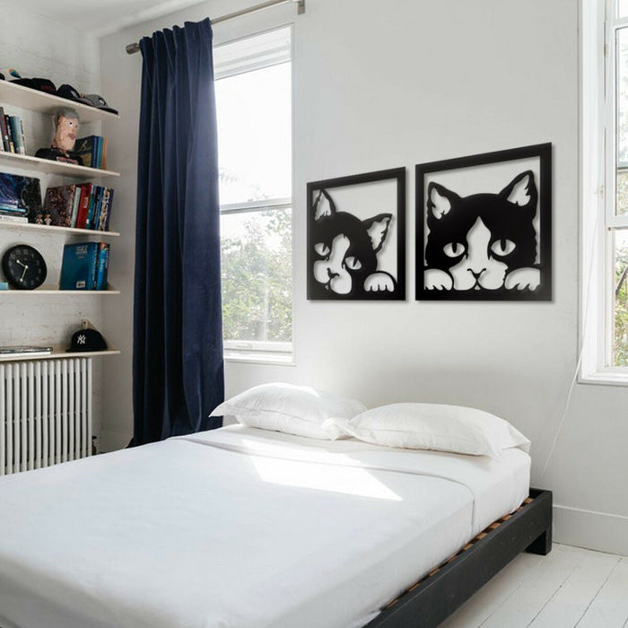 Quadro Coppia di Gatti Neri traforato Cat's 48 x 96 cm Colore: nero
