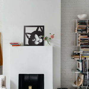 Quadro moderno arredo moderno Quadro Gatto nero traforato Cat 48x 48 cm Colore: nero