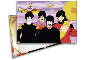 Quadro stampato su tela Canvas telaio in legno Beatles Yellow Submarine - Pop Art Misura: 100x70 cm