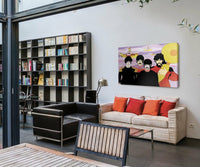 Quadro stampato su tela Canvas telaio in legno Beatles Yellow Submarine - Pop Art Misura: 70X50 cm