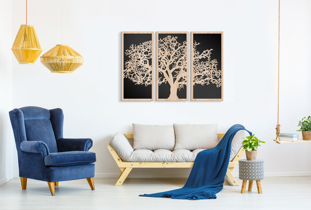 QUERCIA 100x70 cm - Quadro arredo LASERCUT composito Legno e PVC Misura: 100x70 cm