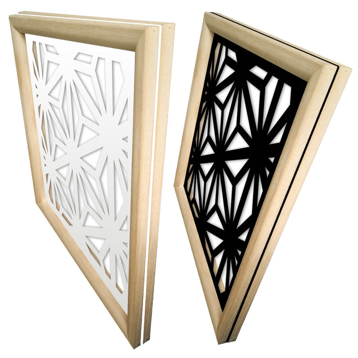 RADIANT - Moduli Decorativi in Legno e PVC Colore: nero, Misura: 73x73 cm