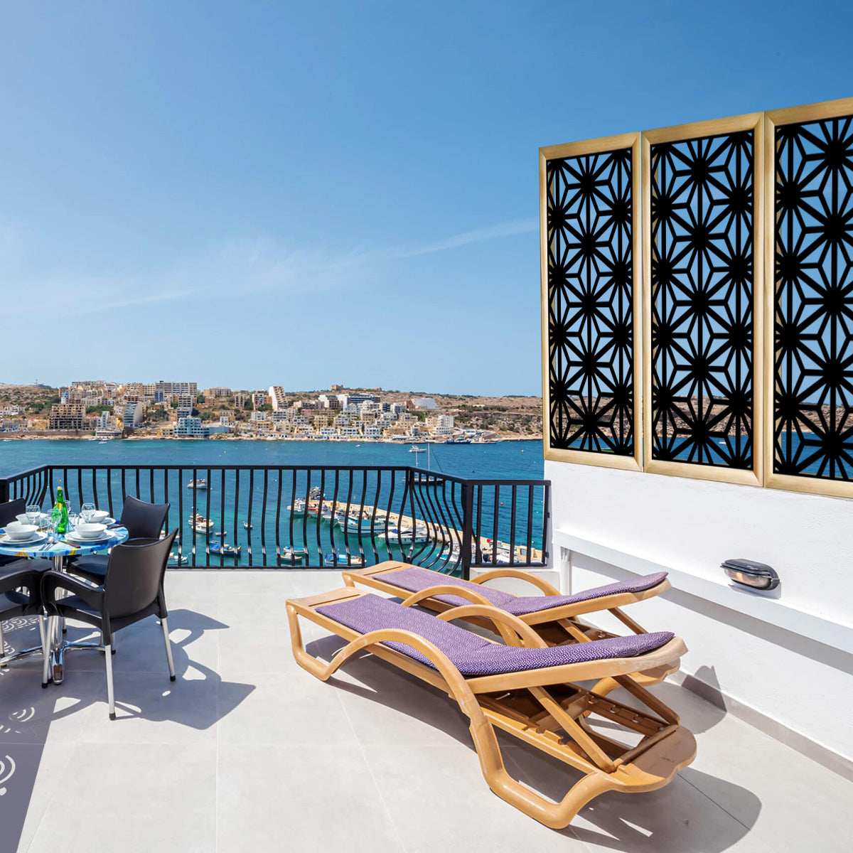 RADIANT - Moduli Decorativi in Legno e PVC Colore: nero, Misura: 73x148 cm