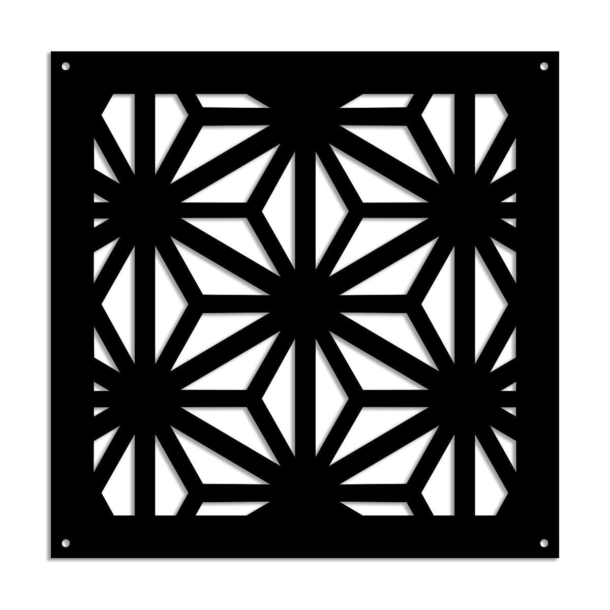 RADIANT - Pannello in PVC traforato - Parasole Misura: 98x98 cm, Colore: nero