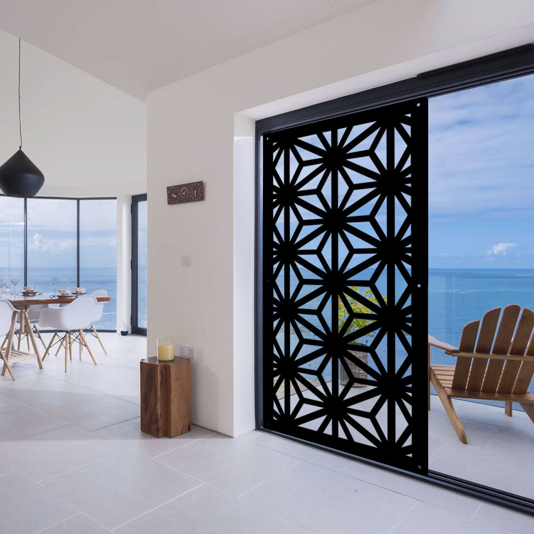 RADIANT - Pannello in PVC traforato - Parasole Misura: 98x198 cm, Colore: nero