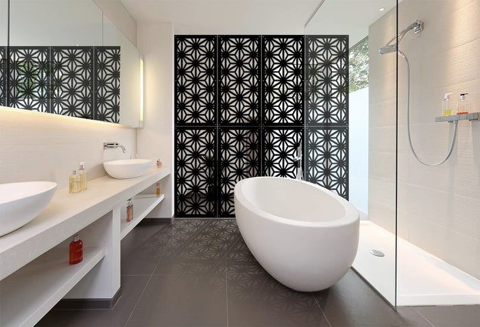 RADIANT - Pannello in PVC traforato - Parasole Misura: 73x148 cm, Colore: nero