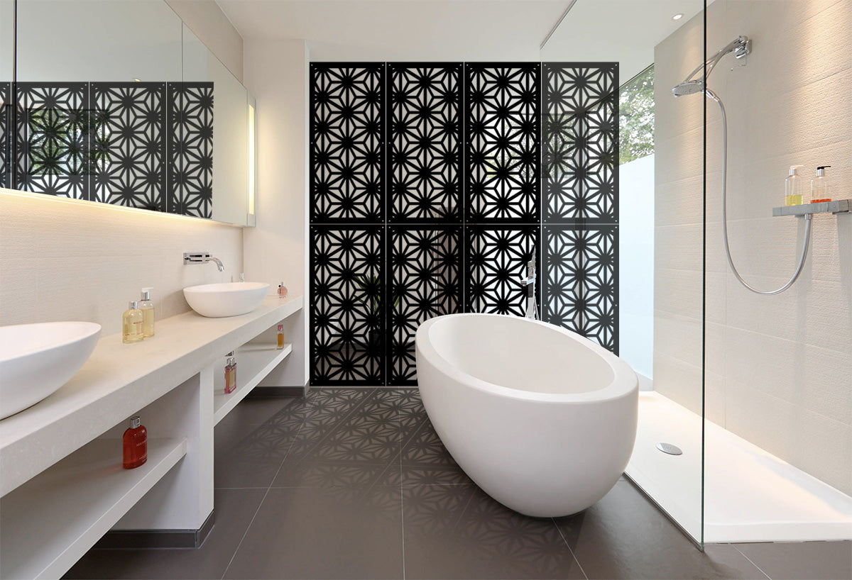 RADIANT - Pannello in PVC traforato - Parasole Misura: 73x148 cm, Colore: nero