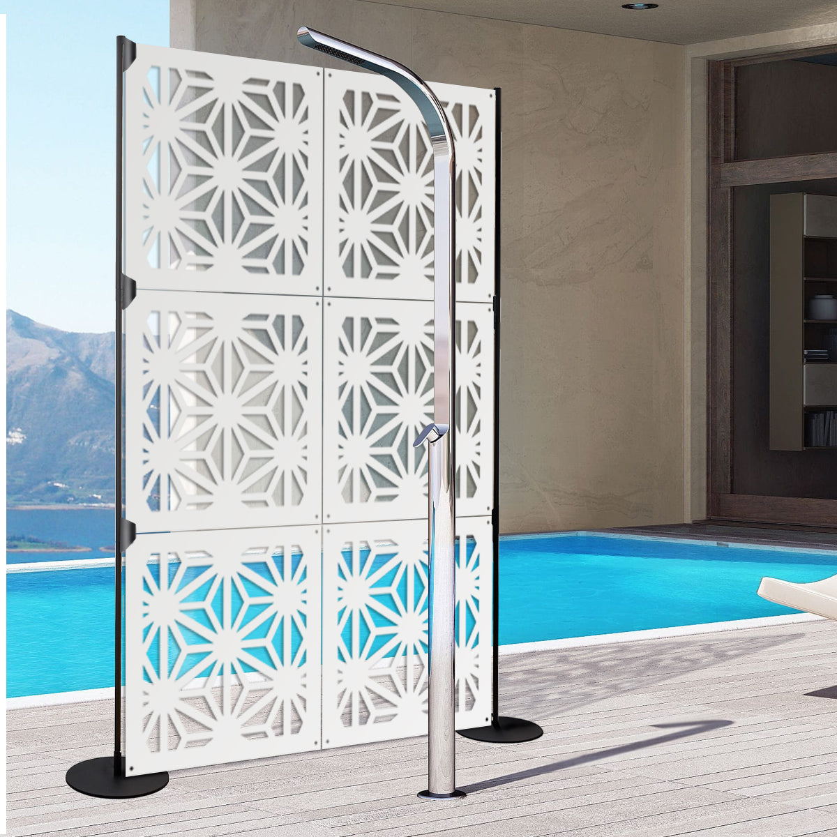 RADIANT - Pannello in PVC traforato - Parasole Colore: bianco, Misura: 48x48 cm