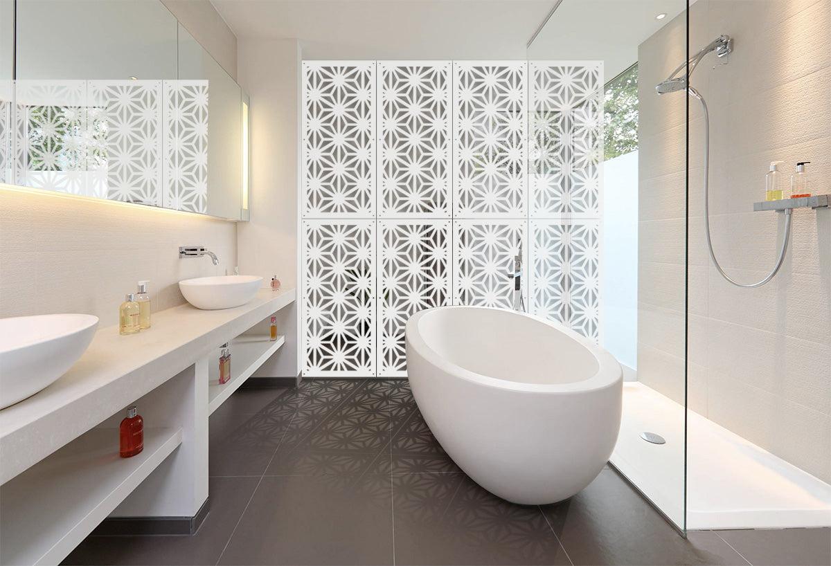 RADIANT - Pannello in PVC traforato - Parasole Colore: bianco, Misura: 98x198 cm