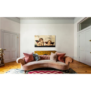 RAFFAELLO SANZIO Angeli - Quadro stampa su Tela montata su telaio in legno 128X70cm Misura: 128x70 cm