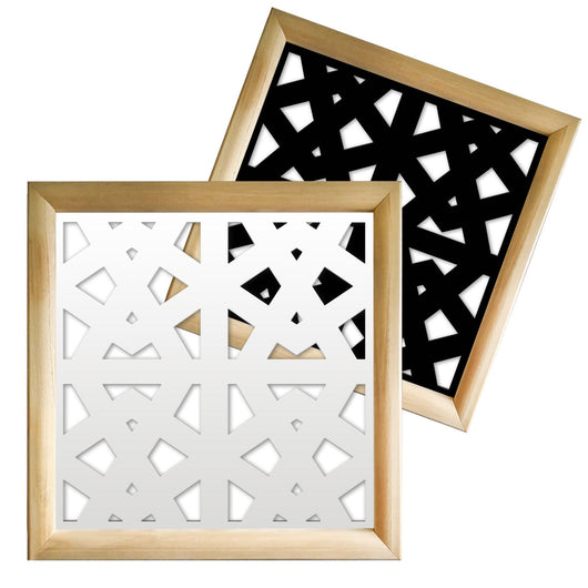 RAILING - Moduli Decorativi in Legno e PVC Misura: 48x48 cm, Colore: bianco