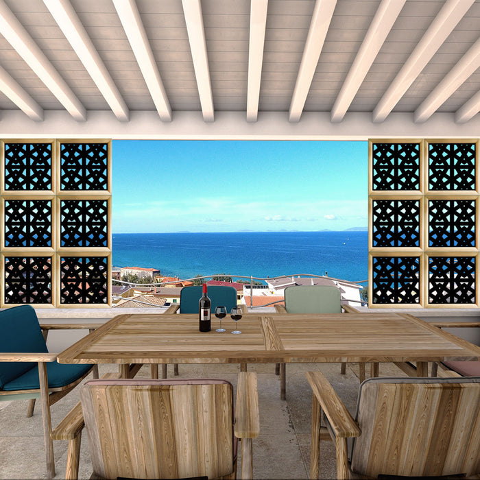 RAILING - Moduli Decorativi in Legno e PVC Misura: 73x73 cm, Colore: nero