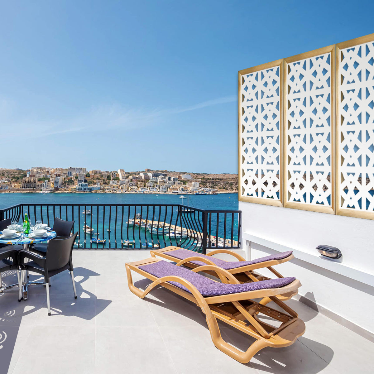 RAILING - Moduli Decorativi in Legno e PVC Colore: bianco, Misura: 47x94 cm