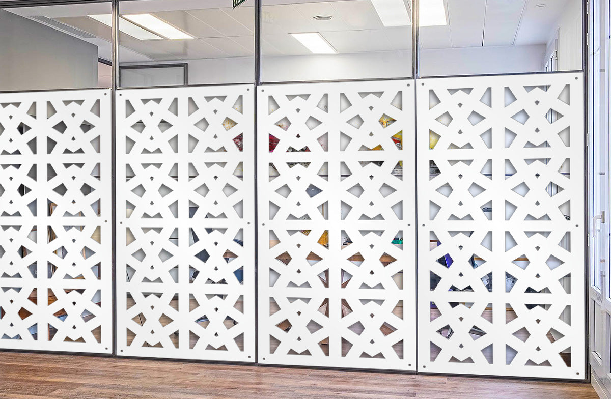 RAILING - Pannello in PVC traforato - Parasole Colore: bianco, Misura: 73x148 cm