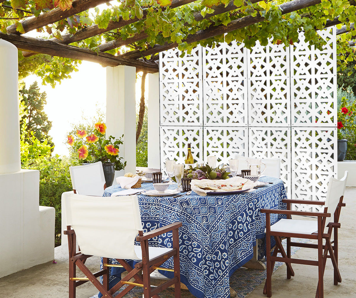 RAILING - Pannello in PVC traforato - Parasole Colore: bianco, Misura: 98x198 cm