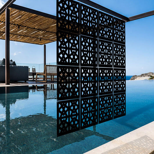 RAILING - Pannello in PVC traforato - Parasole Misura: 73x73 cm, Colore: nero