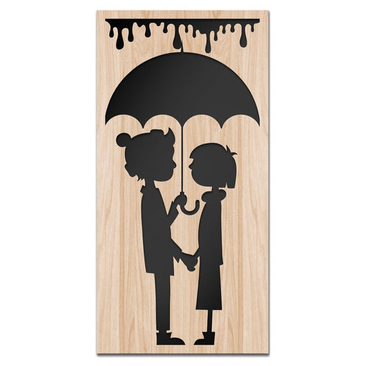 RAIN - Quadro arredo LASERCUT composito Legno e PVC Misura: 70x140 cm
