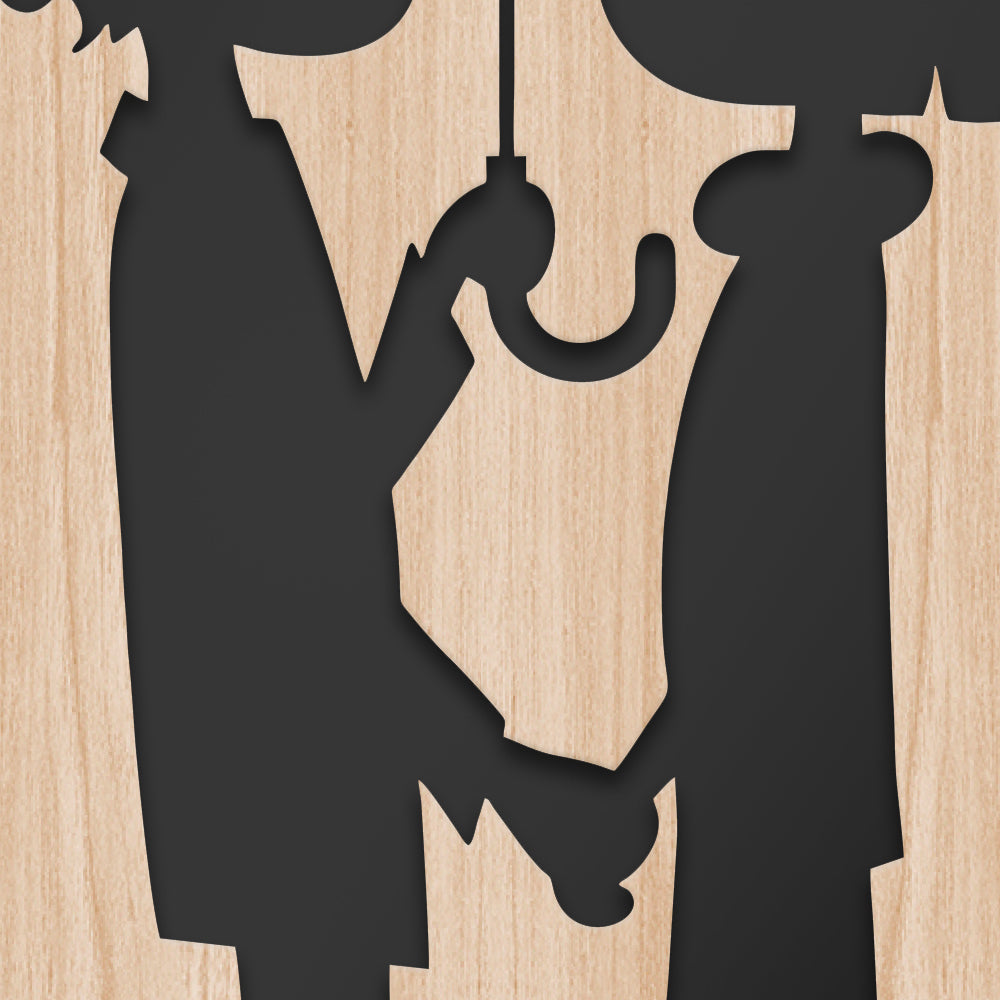 RAIN - Quadro arredo LASERCUT composito Legno e PVC Misura: 70x140 cm