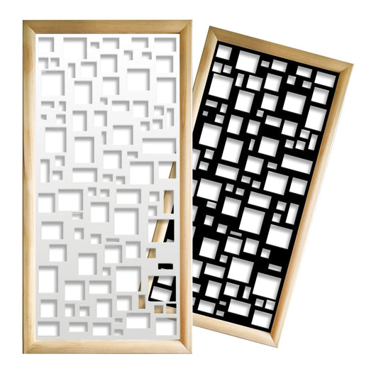 RANDOM - Moduli Decorativi in Legno e PVC Misura: 73x148 cm, Colore: bianco