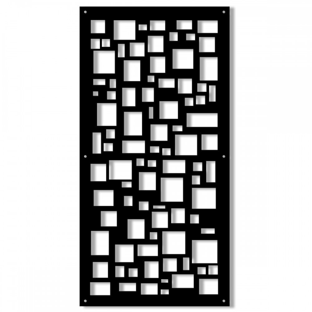 RANDOM - Pannello in PVC traforato Parasole Colore: nero, Misura: 98x198 cm