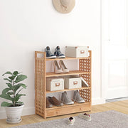 Scarpiera con Cassetto-Scaffale per scarpe 70x27x81 cm Legno Massello di Noce
